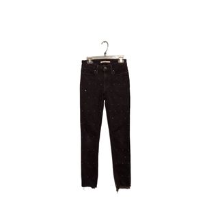 Levi's Jeans Denim Size 24 Black 711 Skinny Studded Skinny Edgy Goth Festival